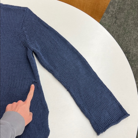 Wooden Ships by Paola Buendia salty soul knit v neck sweater top blue and white - Picture 9 of 11